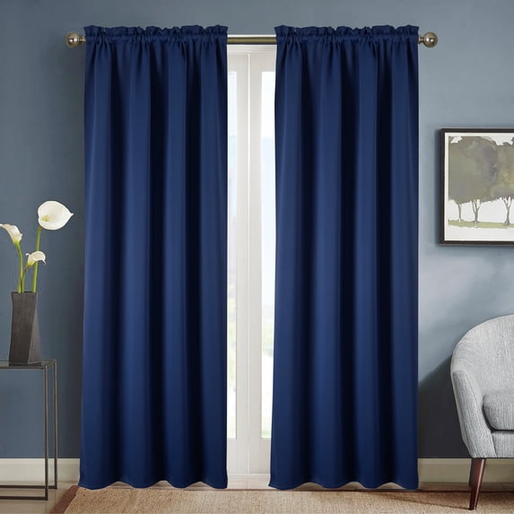 Twilight Room Darkening Window Curtain 84" Navy Blue