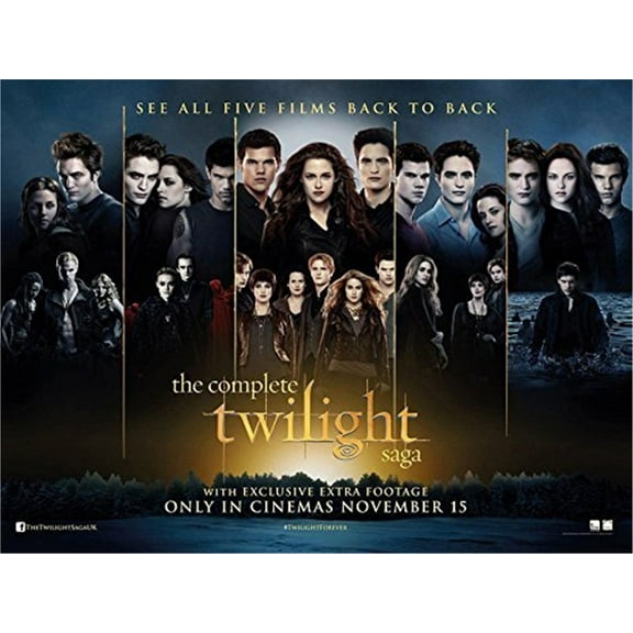 Twilight Saga Breaking Dawn All Five Film Poster wall
