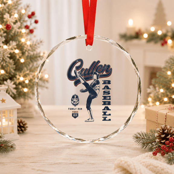 Twilight Saga Cullen Baseball Forks Movie Vintage Glass Ornament