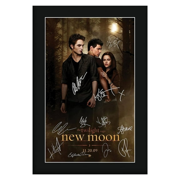 The Twilight Saga: New Moon The Cast Kristen Stewart Robert Pattinson 16 x 12 inch Framed Gifts Printed Poster Signed Autograph Picture for Movie Memorabilia Fans