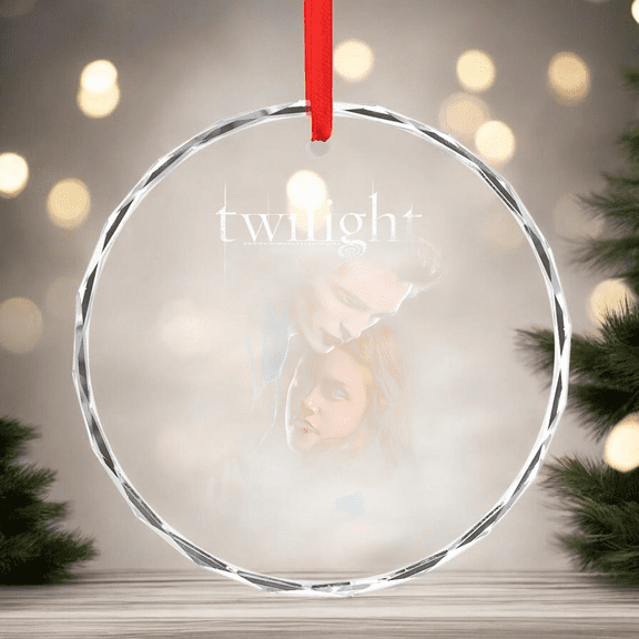 Twilight Saga Retro Ornament - Bella & Edward Cullen Ornament Group CIRCLE GLASS ORNAMENT Home Decor