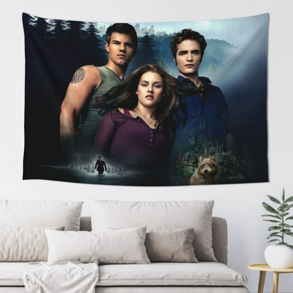 Twilight Saga Tapestry For Bedroom, Anime Movie Poster Room Decor Wall Hanging Party Festive Days (60 X 40 In)