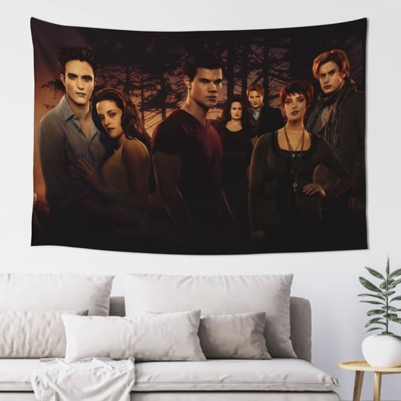 Twilight Saga Tapestry For Bedroom, Anime Movie Poster Room Decor Wall Hanging Party Festive Days (60 X 40 In)