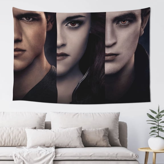 Twilight Saga Tapestry For Bedroom, Anime Movie Poster Room Decor Wall Hanging Party Festive Days (60 X 40 In)