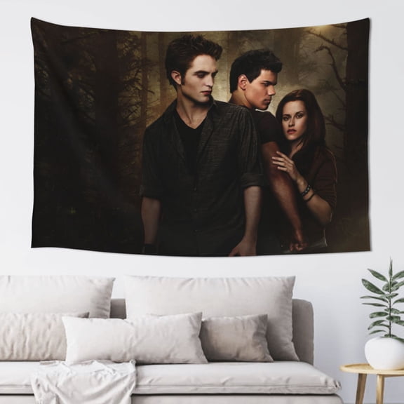 Twilight Saga Tapestry For Bedroom, Anime Movie Poster Room Decor Wall Hanging Party Festive Days (60 X 40 In)