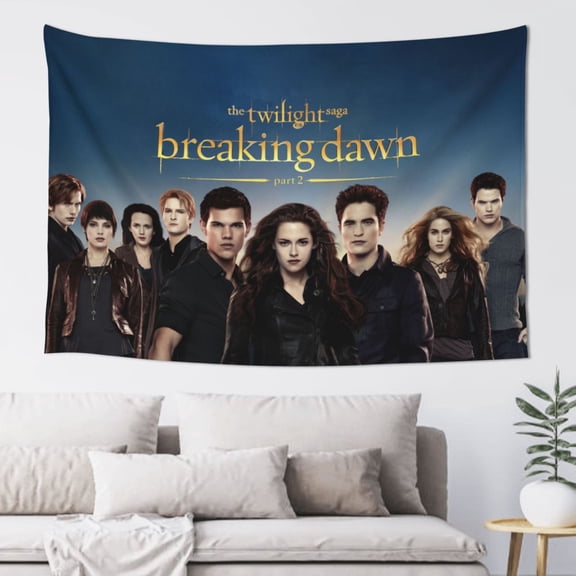 Twilight Saga Tapestry For Bedroom, Anime Movie Poster Room Decor Wall Hanging Party Festive Days (60 X 40 In)