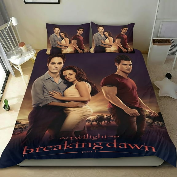 The Twilight Saga Themed Bed Sheet Set Three Piece Set 36x75 Inches Comfortable And Skin Friendly Unique Design Creating A Star Studded Night Home Decor Gifts For Family Friends fans