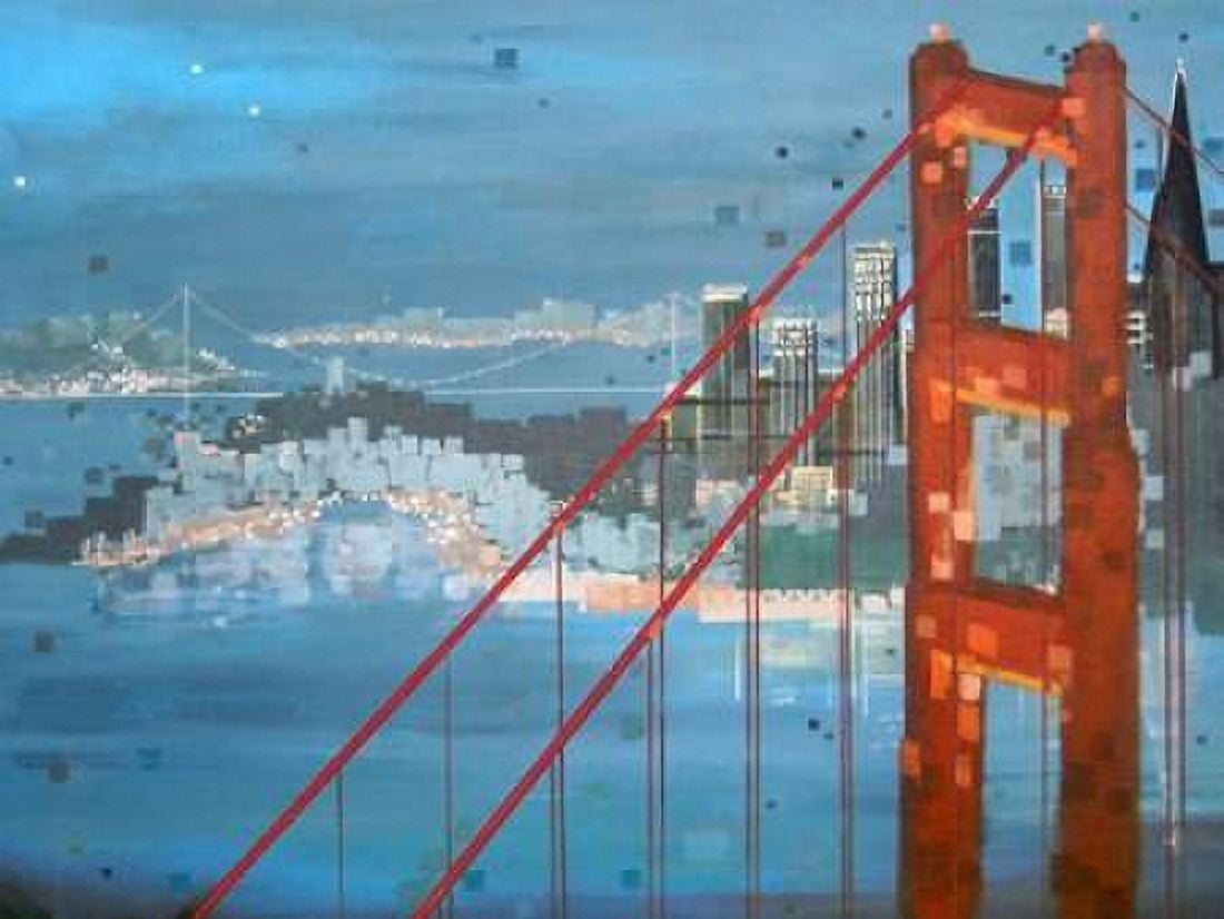 Twilight San Francisco Canvas Art - Carol Joy Shannon (22 x 28)