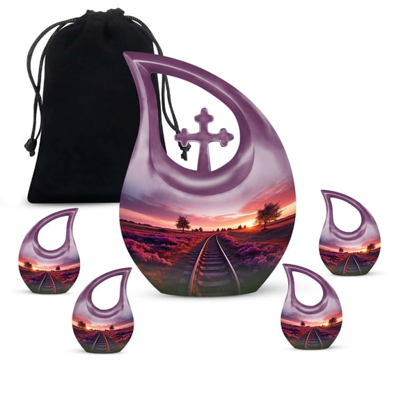 Twilight Serenade On The Urn - Keepsake Urns For Ashes - Urn For Ashes For Women - Urn Keepsakes For Ashes - Small Urns For Human Ashes Keepsake, (Combo - 10" & 4", 5 Pcs)