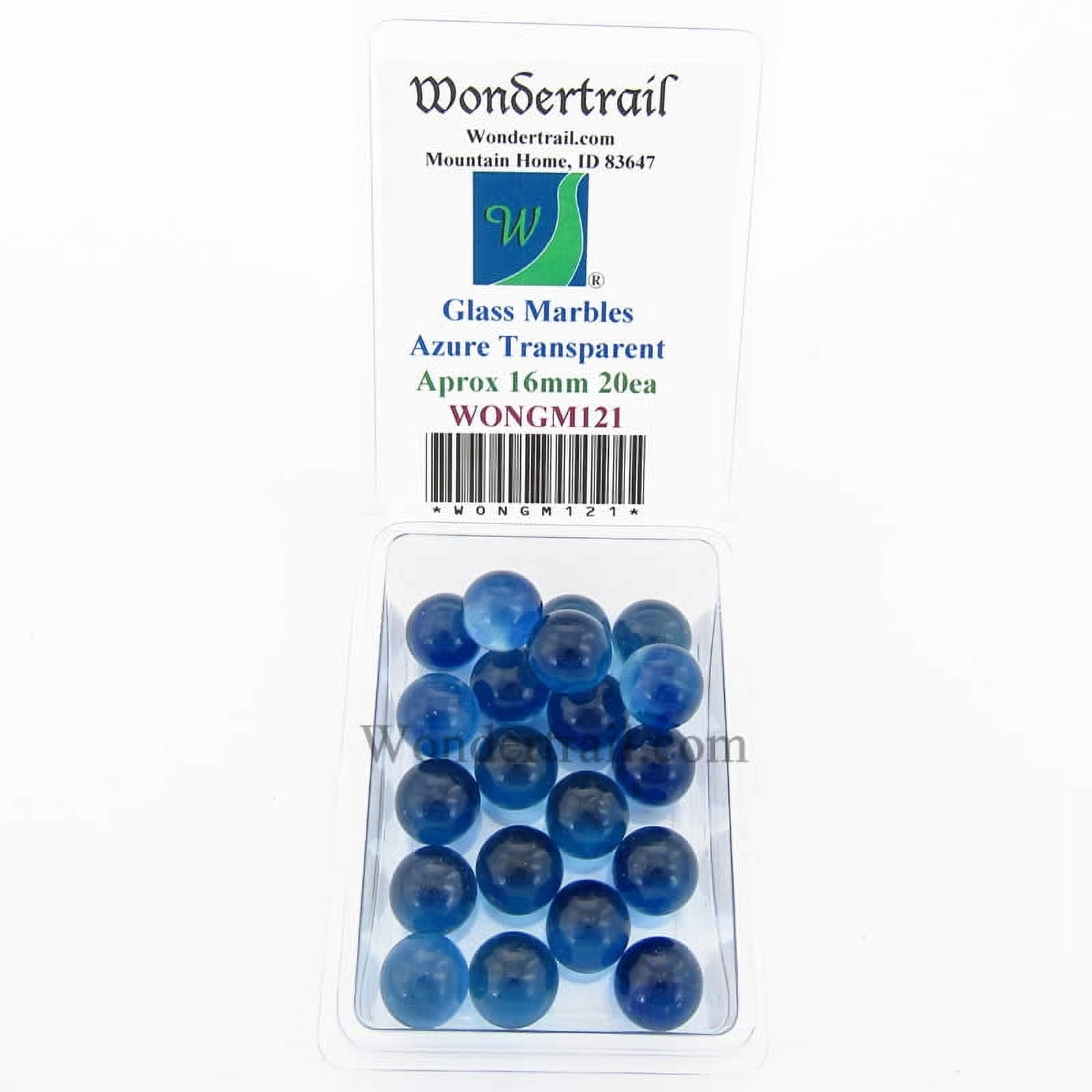 Twilight SkiesTransparent 16mm Glass Marbles Pack of 20 Wondertrai