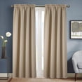 thumbnail image 1 of Twilight Solid Blackout 54 x 90 in. Rod Pocket Single Curtain Panel in Beige, 1 of 5