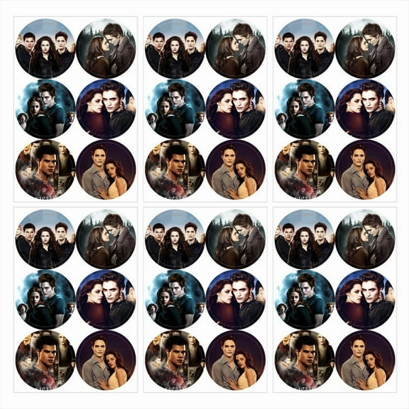 Twilight Stickers Party Favors Labels Birthday Thank You Themed Round Circle Baby Shower 60pcs