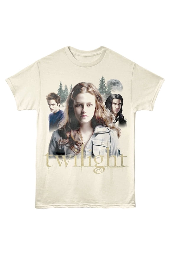 Twilight Supernatural Love Triangle Men's T Shirt (Ivory, AdultL)