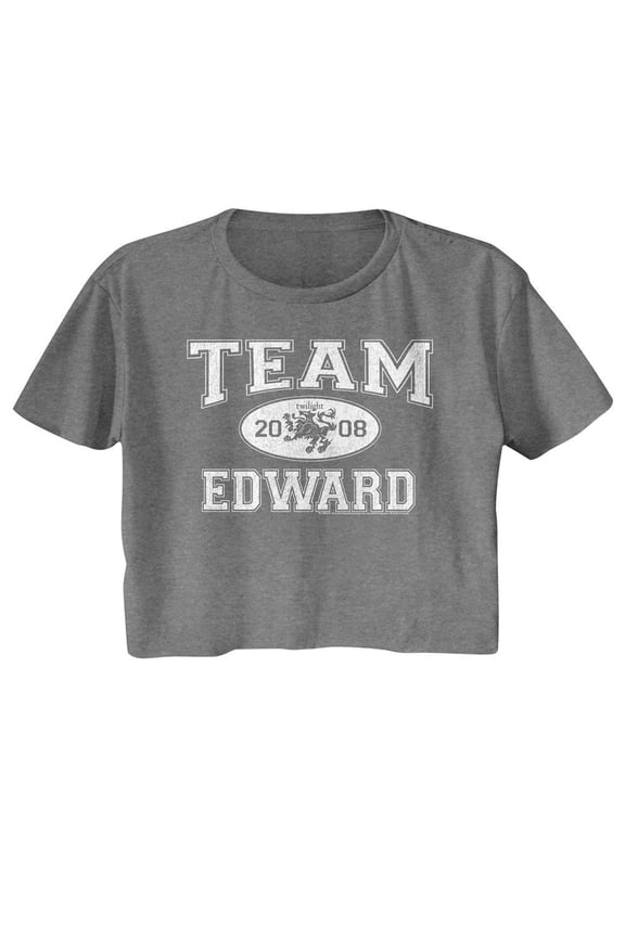 Twilight Team Edward Graphite Heather Women's Festival Crop Top T-Shirt