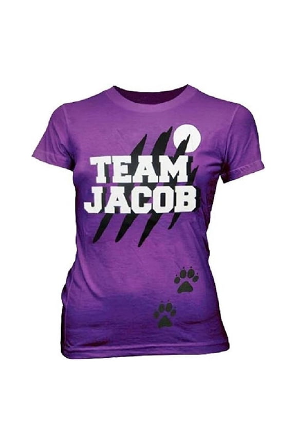 Twilight Team Jacob Wolf Purple Juniors T-Shirt