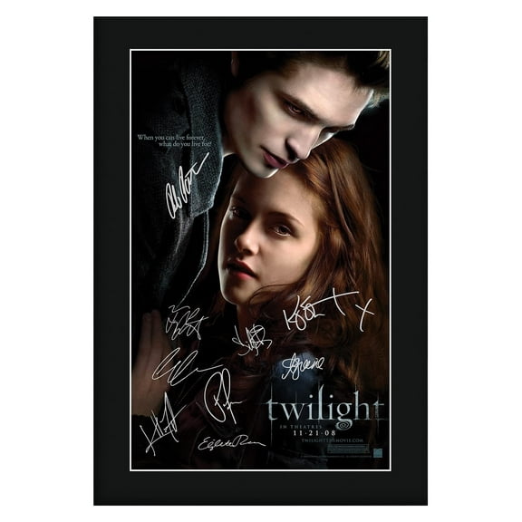 Twilight The Cast Kristen Stewart Robert Pattinson Framed Gifts Printed Poster Signed Autograph Picture for Movie Memorabilia Fans