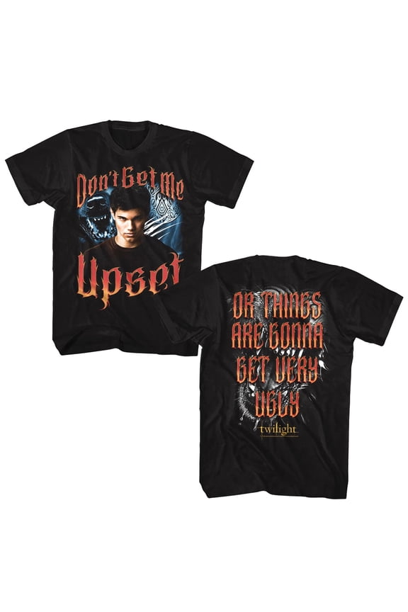 Twilight - Upset Quote - Officially Licensed - Black Solid 2-Sided Print Adult Short Sleeve T-Shirt