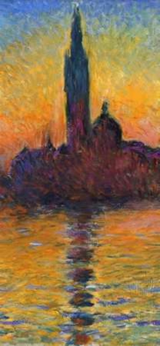 Twilight Venice - left Canvas Art - Claude Monet (24 x 48)