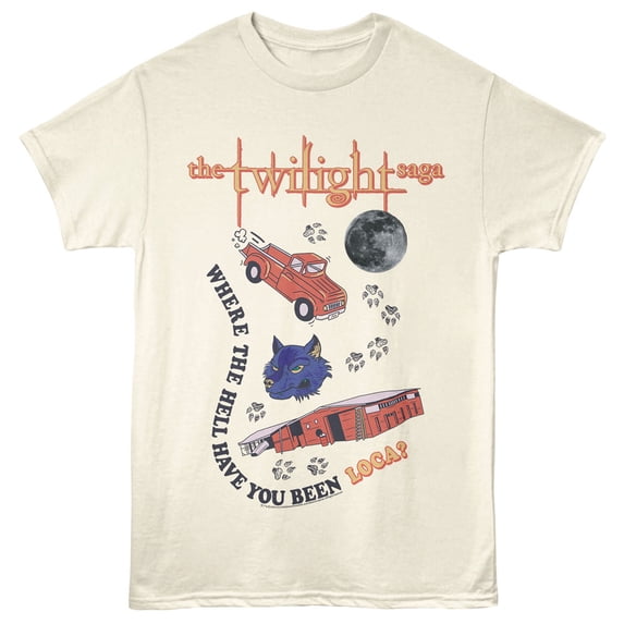 Twilight Werewolf Prints Men's T Shirt (Ivory, AdultS)