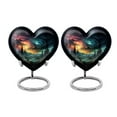 thumbnail image 1 of Twilight Whispers In Enchanted Forest - Heart Urns For Human Ashes - Tiny Keepsake Urn For Adults - Compact Memorial For Human Ashes - Female Cremation - Urns For Human Ashes Adult - 3 Inch, Set Of 2, 1 of 5