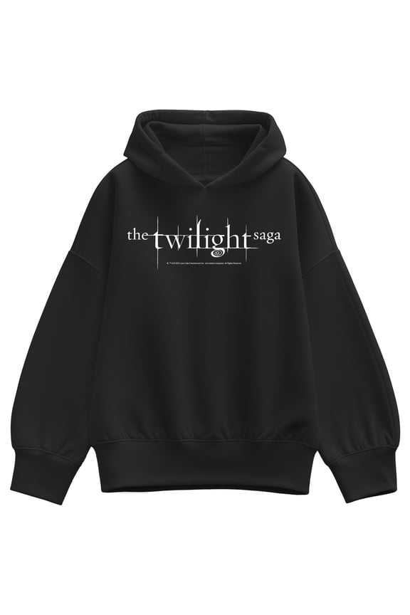 - White Logo - Women's Oversized Fleece Hoodie Sweatshirt