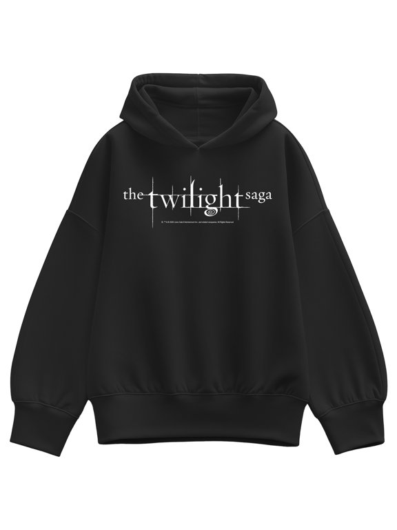 - White Logo Women's Oversized Fleece Hoodie Sweatshirt