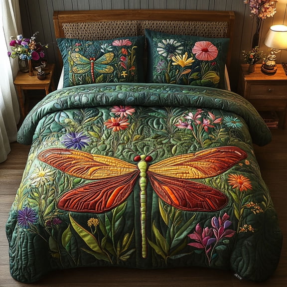 Twilight Wings 3-Piece Quilted Bedding Set