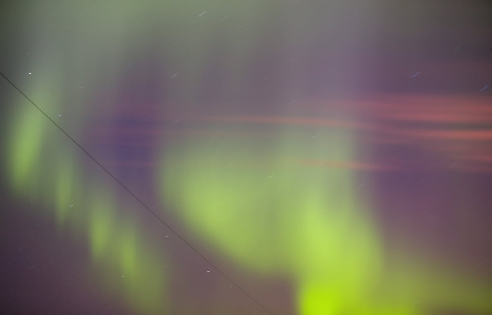 Twilight With Northern Lights Canvas Art - Carson Ganci Design Pics (34 x 22)