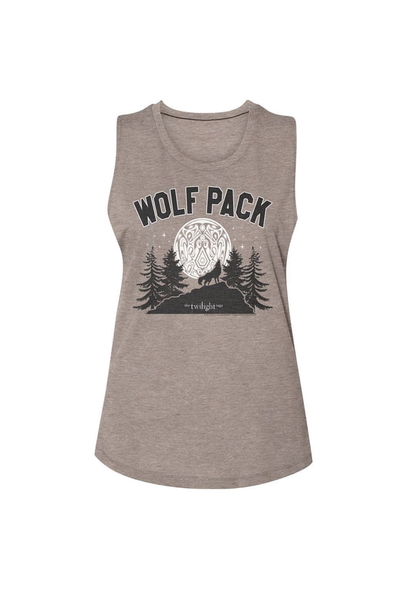 Twilight Wolf Pack Moon Ash Ladies Muscle Tank 2Xl