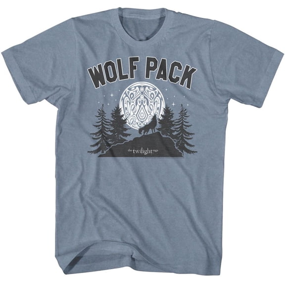 Twilight Wolf Pack Moon Indigo Heather Adult T-Shirt