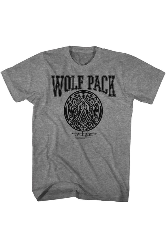 Twilight Wolf Pack Varsity Graphite Heather Adult S/S Tshirt 5Xl