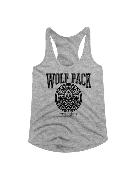 Twilight Wolf Pack Varsity Gray Heather Ladies Slimfit Racerback M