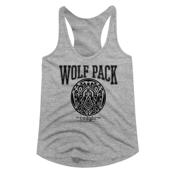 Twilight Wolf Pack Varsity Gray Heather Ladies Slimfit Racerback Xl