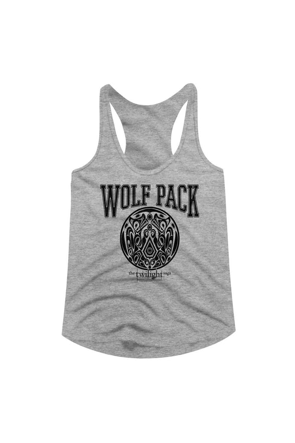 Twilight Wolf Pack Varsity Gray Heather Ladies Slimfit Racerback Xl