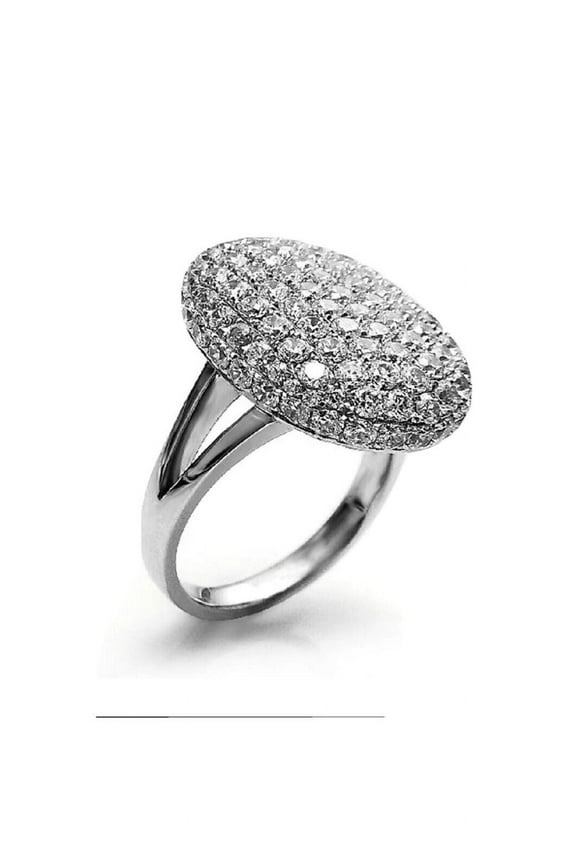 Twilight Women's Pave Set Dome Ring 2.2 Ct Diamond 14K White Gold Over
