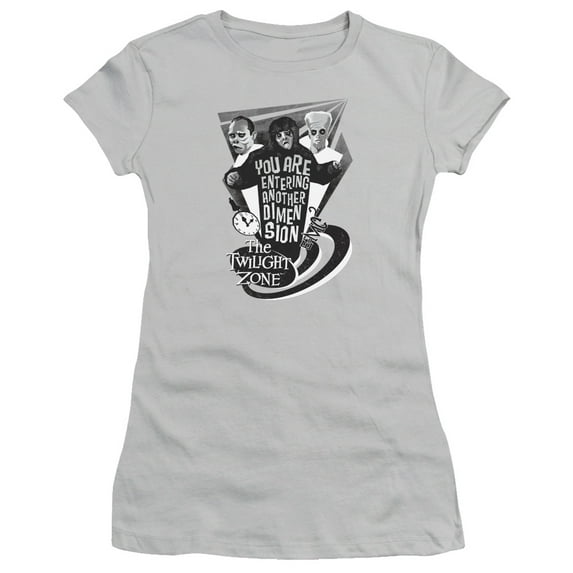 Twilight Zone Another Dimension Junior Women's Sheer T-Shirt Silver