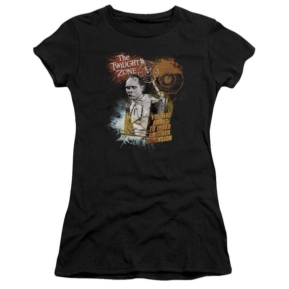Twilight Zone Enter At Own Risk Junior Women's Sheer T-Shirt Black
