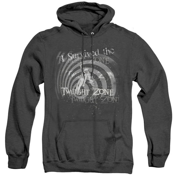 Twilight Zone I Survived Adult Heather Hoodie Sweatshirt Black