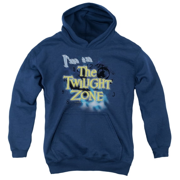 Twilight Zone Im In The Twilight Zone Youth Pullover Hoodie Sweatshirt Navy