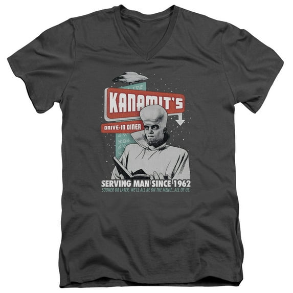 Twilight Zone - Kanamits Diner - Slim Fit V Neck Shirt - X-Large