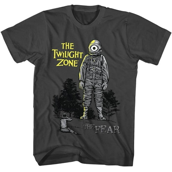 Twilight Zone The Fear Men's T Shirt (Charcoal, AdultS)