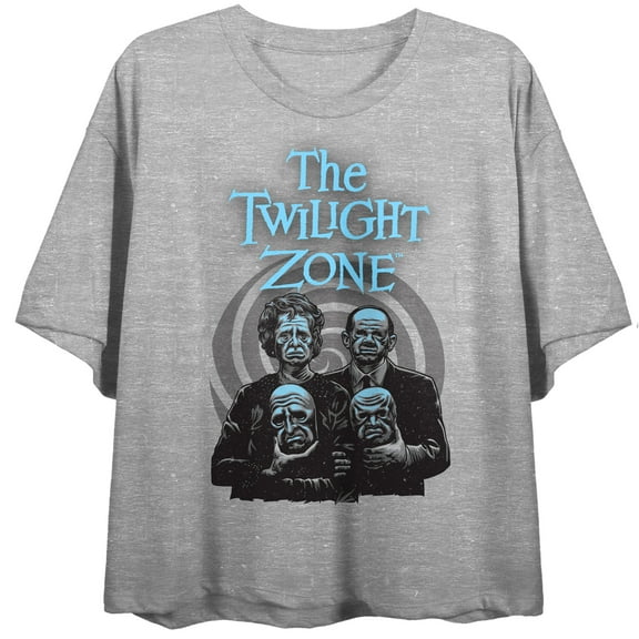 Twilight Zone The Masks Women's Heather Gray Cropped Tee-S