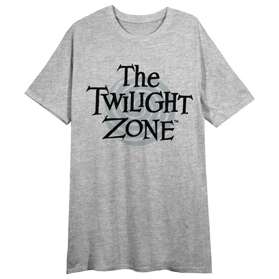 Twilight Zone Title Logo Women's Heather Gray Short Sleeve Sleep Shirt-XXL