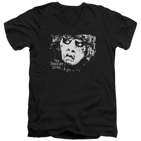 Twilight Zone & Winger Adult Slim Fit Cotton 30-1 V-Neck T-Shirt, Black - Medium
