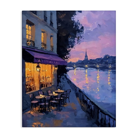Stupell Industries Twilight in Paris Scene Canvas Wall Art, design by Riley B