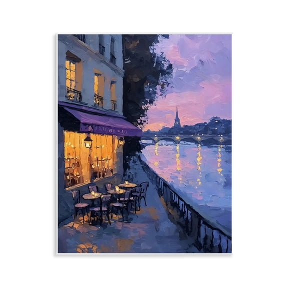 Stupell Industries Twilight in Paris Scene Wall Plaque Art, design by Riley B