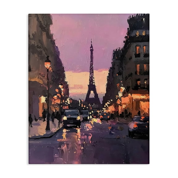 Stupell Industries Twilight in Paris Streets Canvas Wall Art, design by Riley B