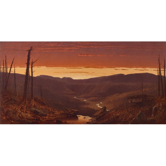 Twilight in the Catskills by Sanford Robinson Gifford - 12" x 18" Art Print Wall Decor