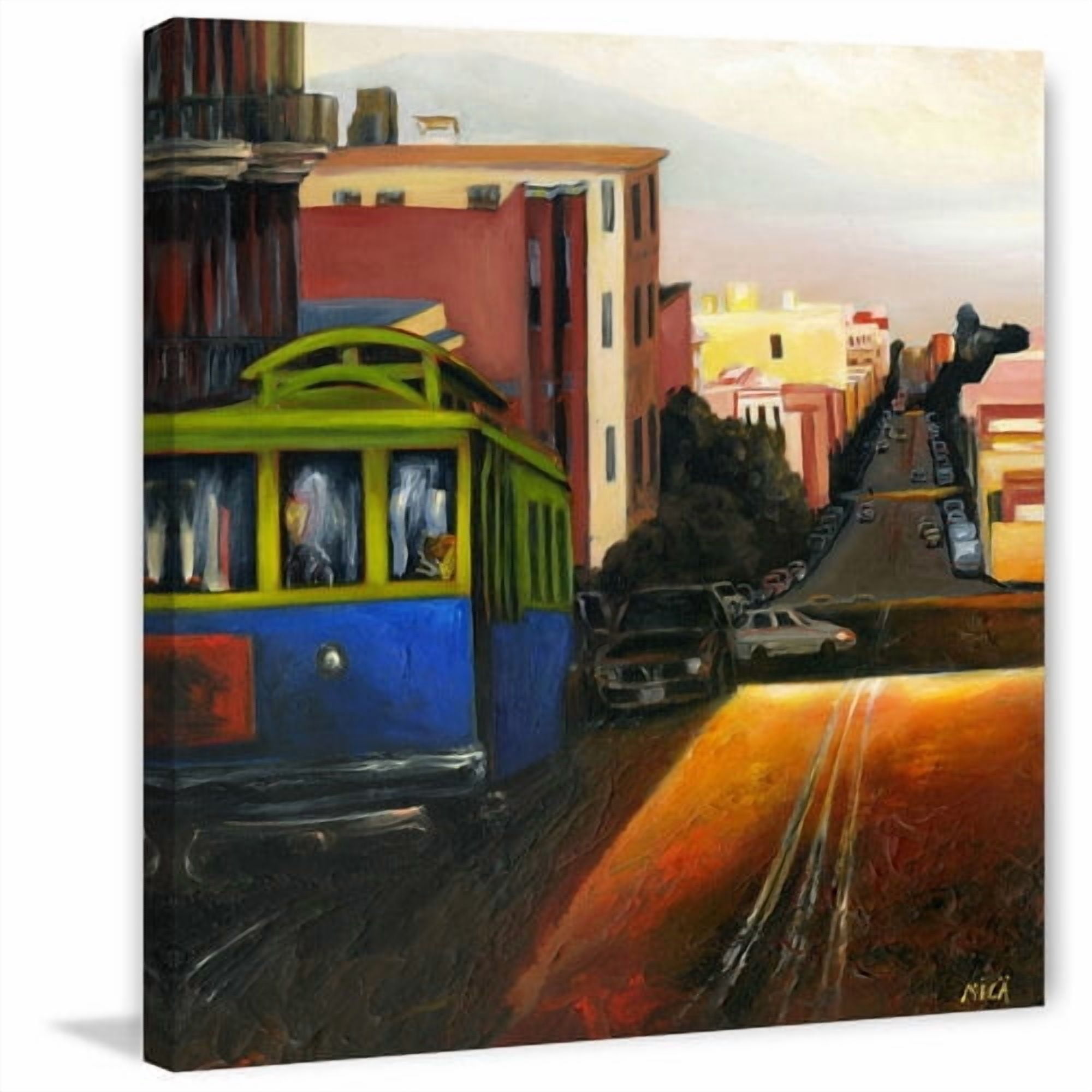 "Twilight in the City" Painting Print on Wrapped Canvas