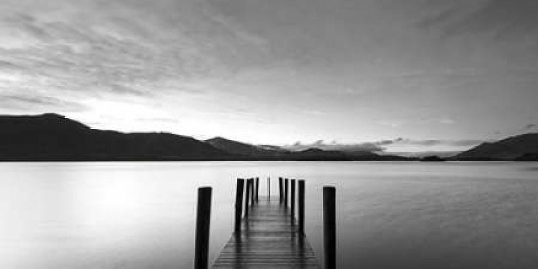 Twilight on lake UK Canvas Art - Anonymous (10 x 20)